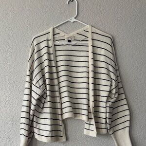 Universal Thread Women's Striped Cardigan - Cream and Black